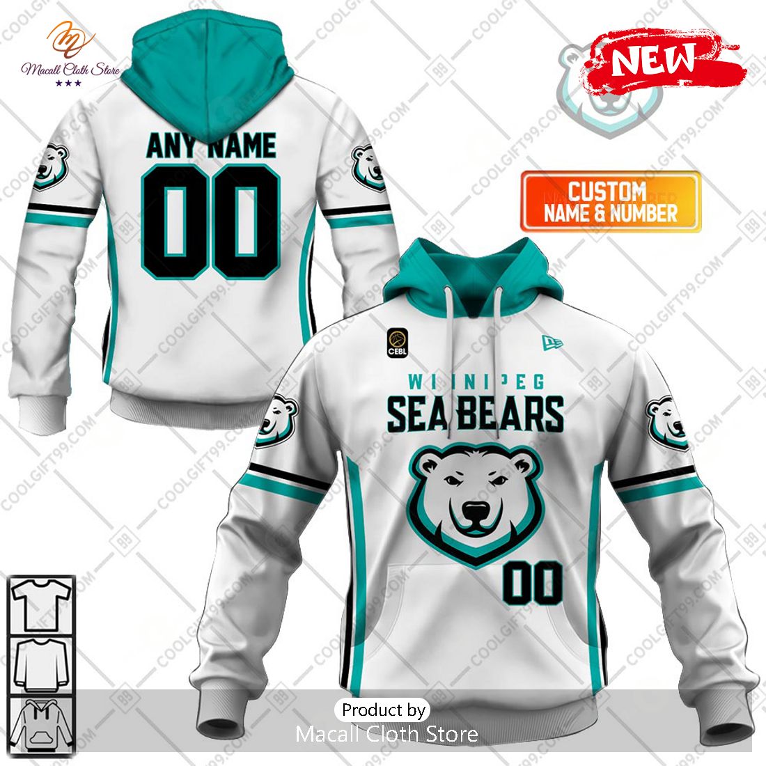 [NEW] Personalized CEBL Winnipeg Sea Bears Away Jersey Style Hoodie Sweatshirt 3D