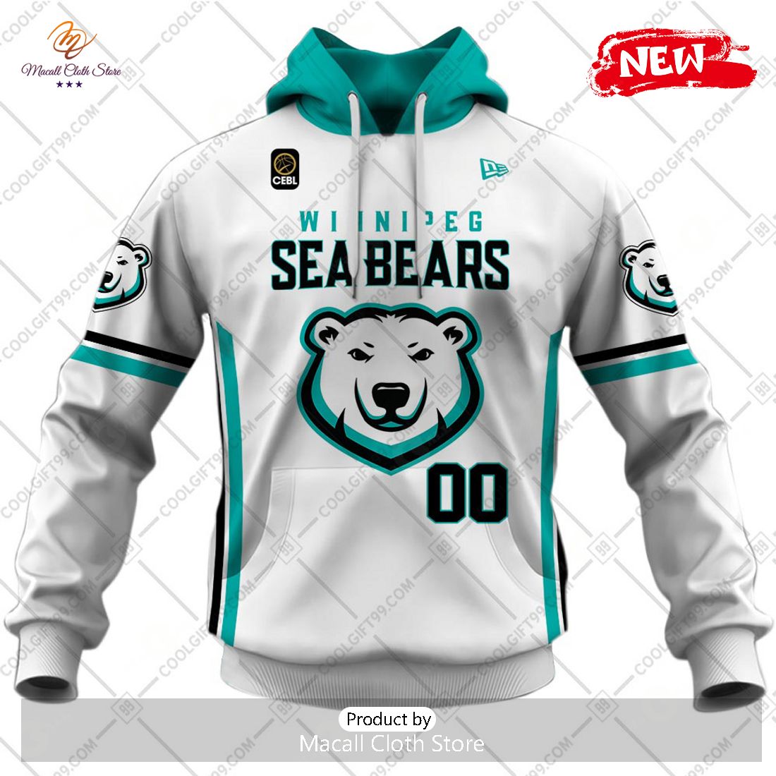 [NEW] Personalized CEBL Winnipeg Sea Bears Away Jersey Style Hoodie Sweatshirt 3D