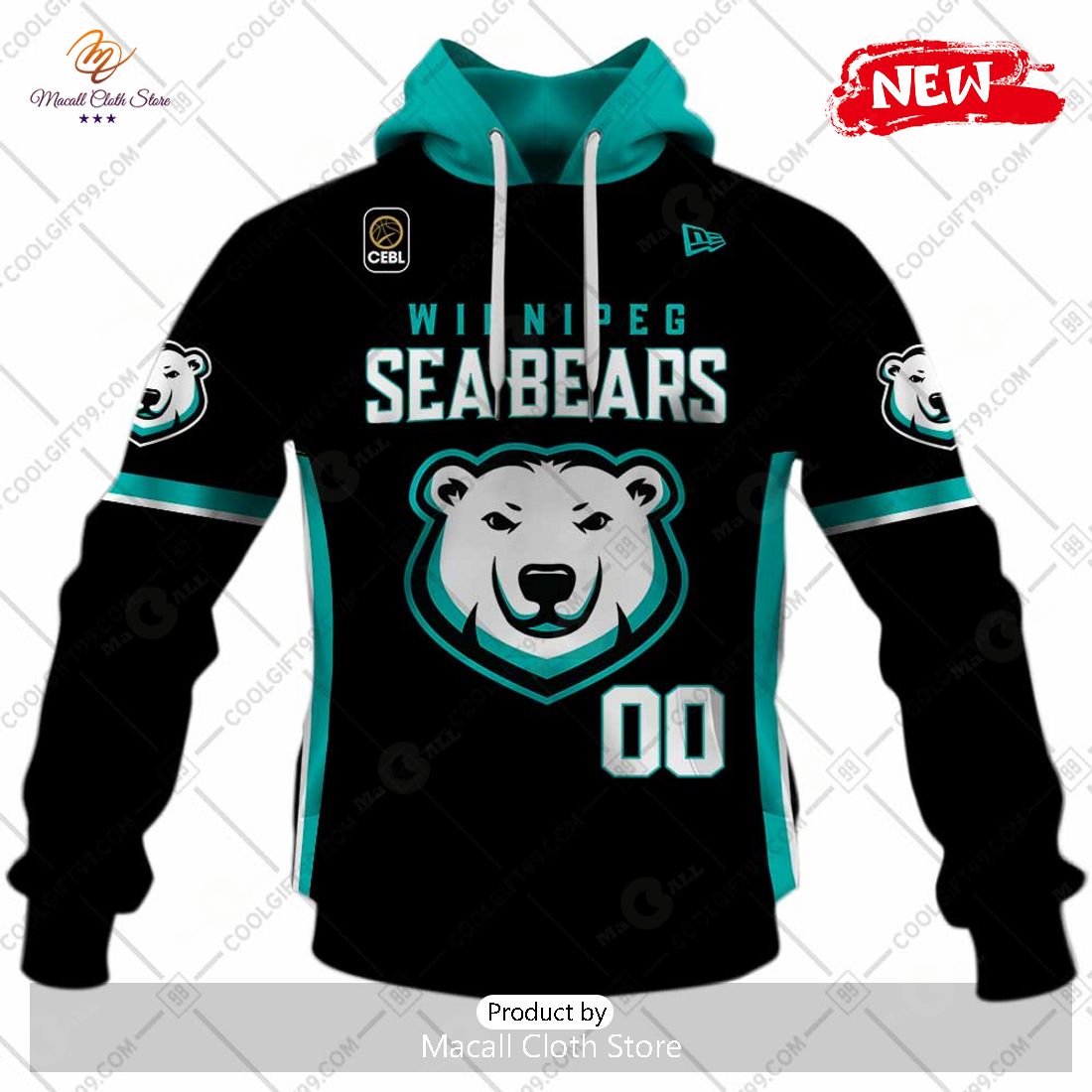 [NEW] Personalized CEBL Winnipeg Sea Bears Home Jersey Style Hoodie Sweatshirt 3D