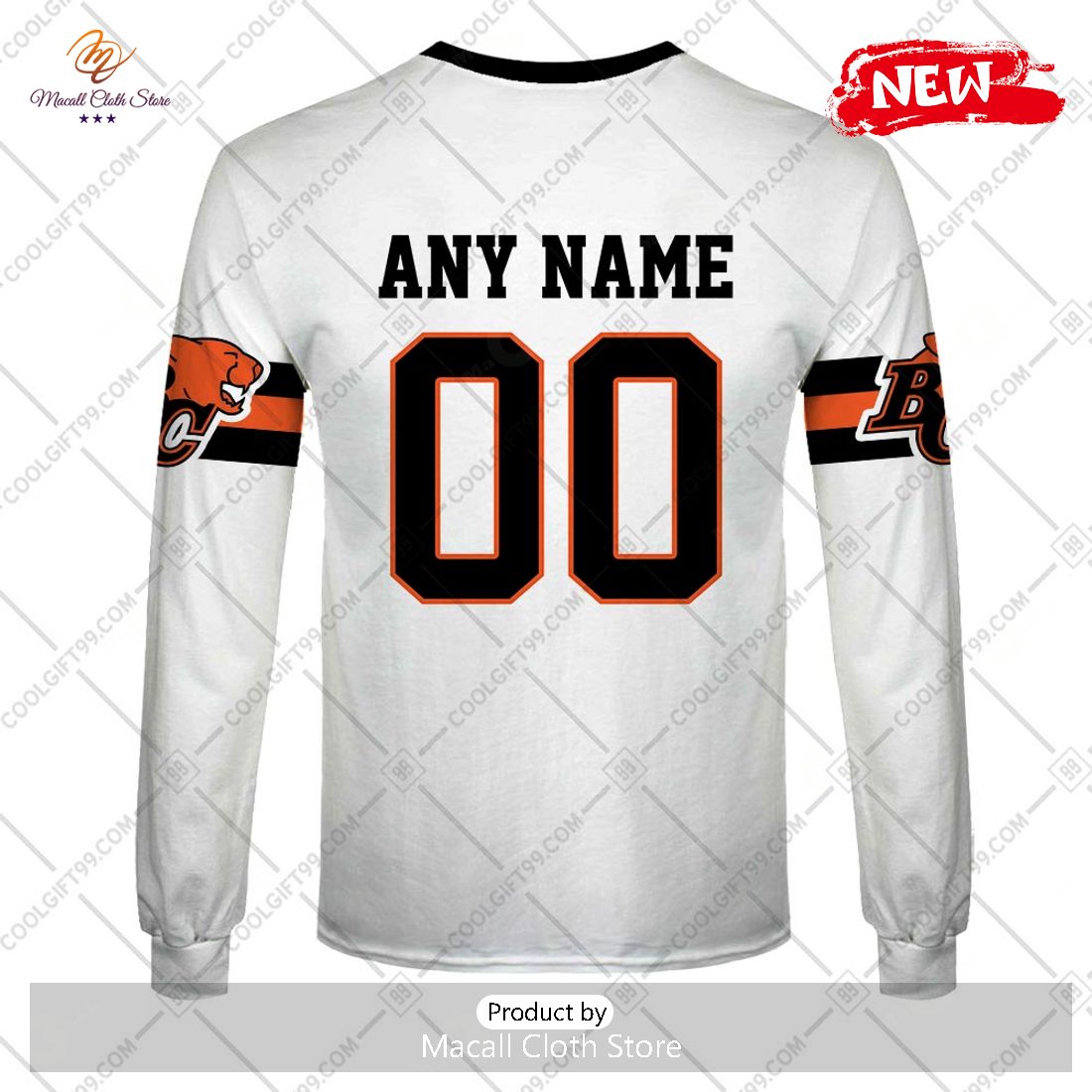 Personalized CFL BC Lions Away Jersey Style Hoodie - Torunstyle