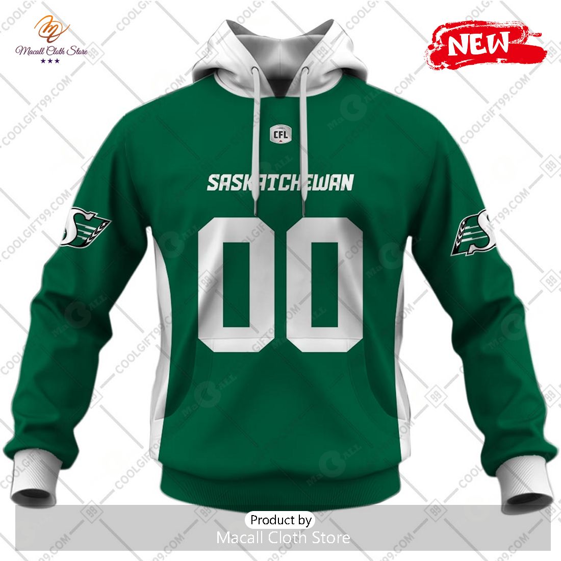 [NEW] Personalized CFL Saskatchewan Roughriders Home Jersey Style Hoodie Sweatshirt 3D