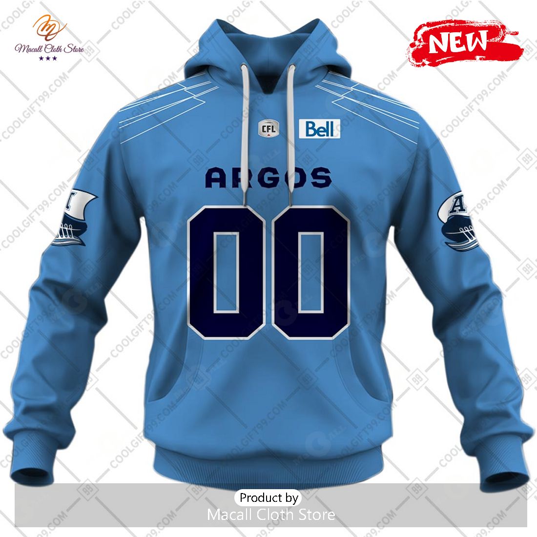 [NEW] Personalized CFL Toronto Argonauts Home Jersey Style Hoodie Sweatshirt 3D