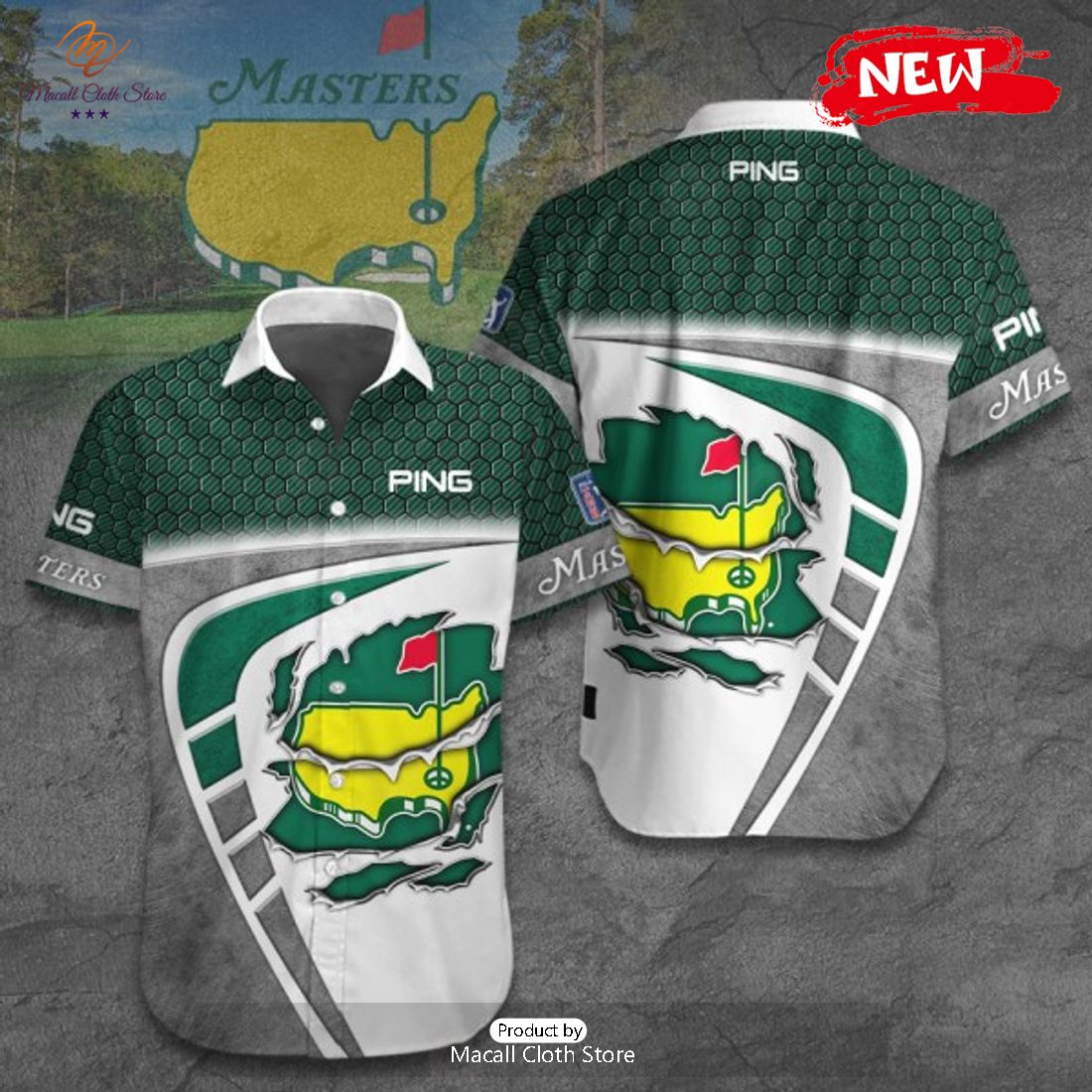 [NEW] PING x Masters Tournament Luxury Circle Flags Patterns Polo Shirt
