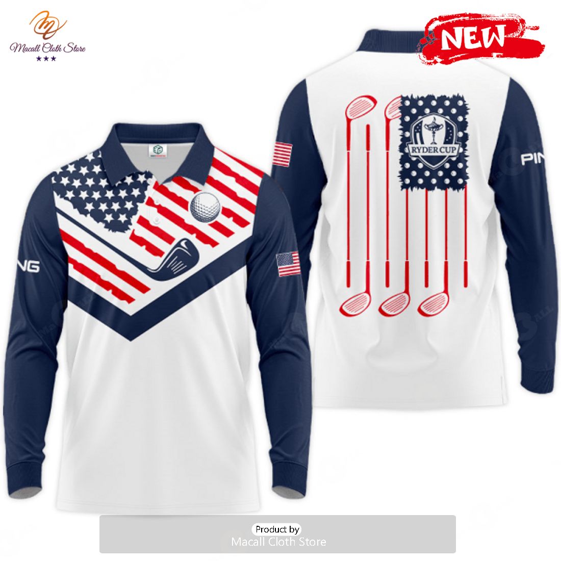 [NEW] Ryder Cup x PING 3D Apparels Golf Players Stars Polo Shirt