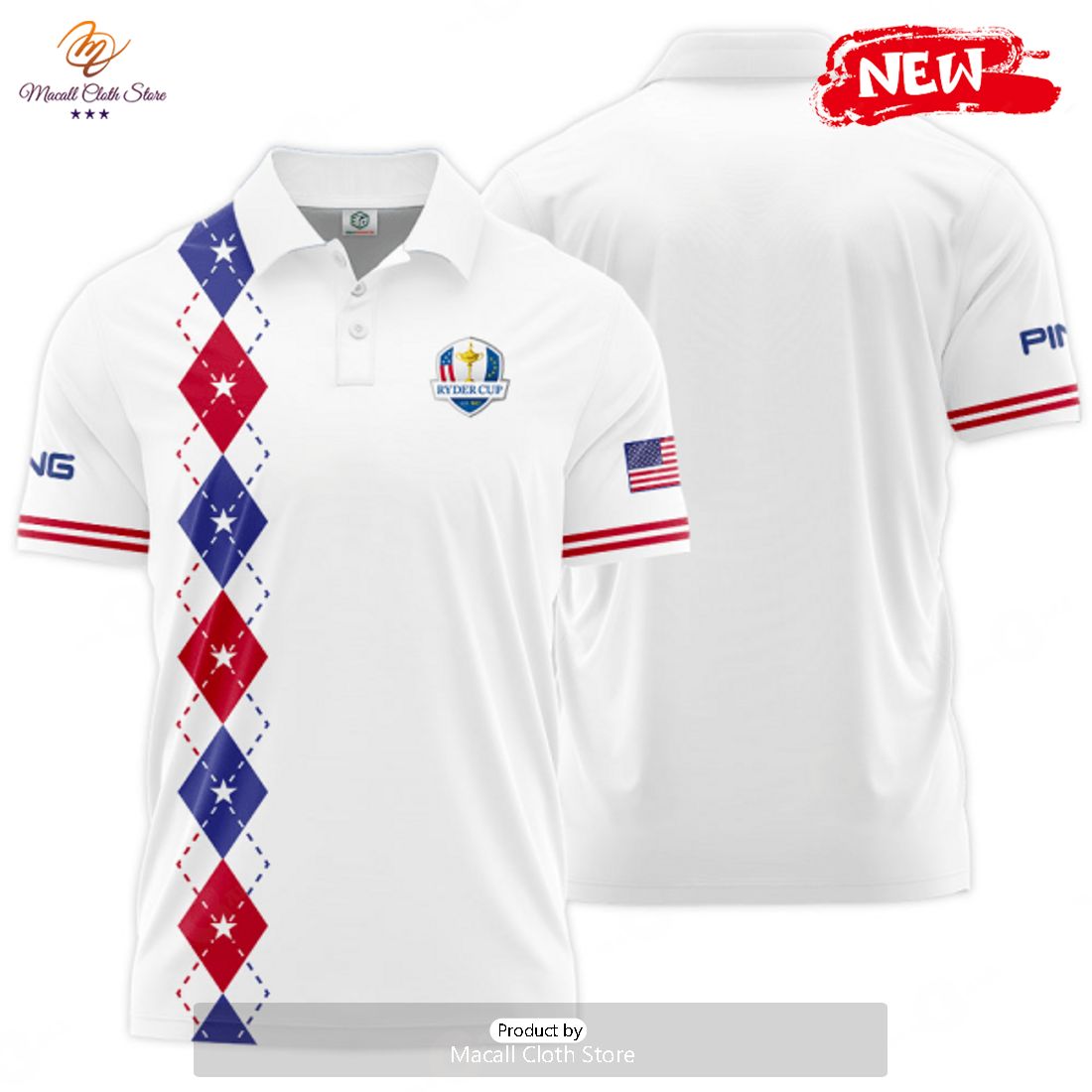 [NEW] Ryder Cup x PING 3D Apparels Luxury Lines Patterns Polo Shirt