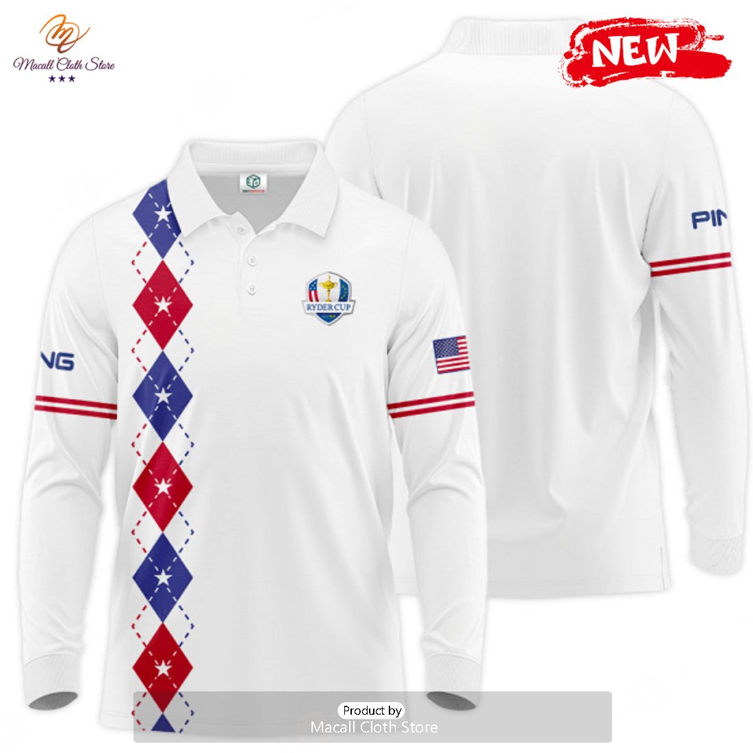 [NEW] Ryder Cup x PING 3D Apparels Luxury Lines Patterns Polo Shirt