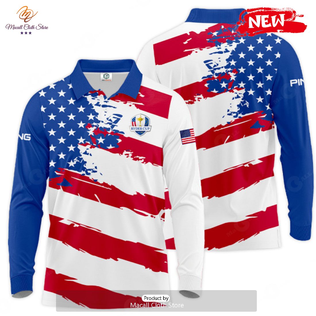 [NEW] Ryder Cup x PING 3D Apparels Pant Stars Color Polo Shirt