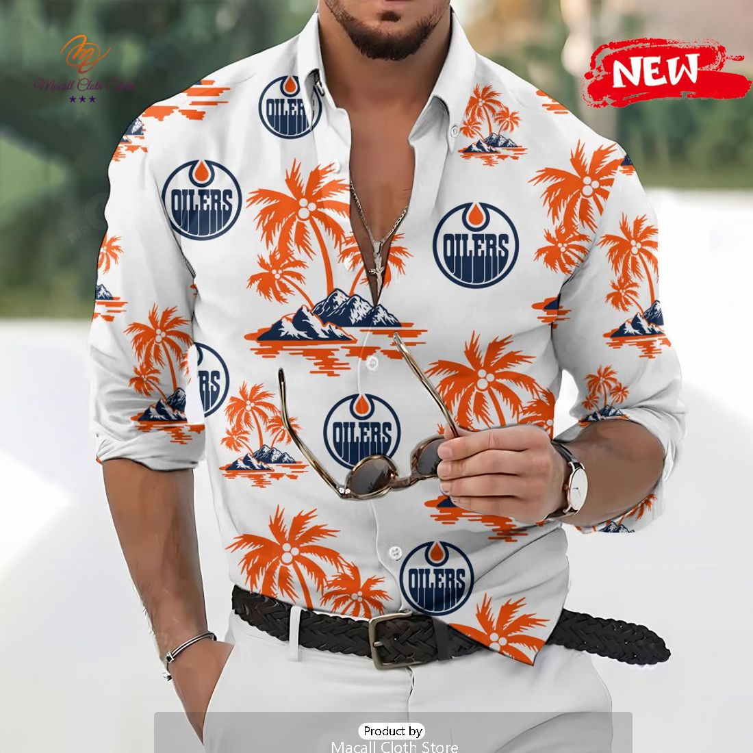 NHL Edmonton Oilers Special Hawaiian Design Long Sleeve Hawaiian Shirt NHL Edmonton Oilers Special Hawaiian Design Long Sleeve Hawaiian Shirt