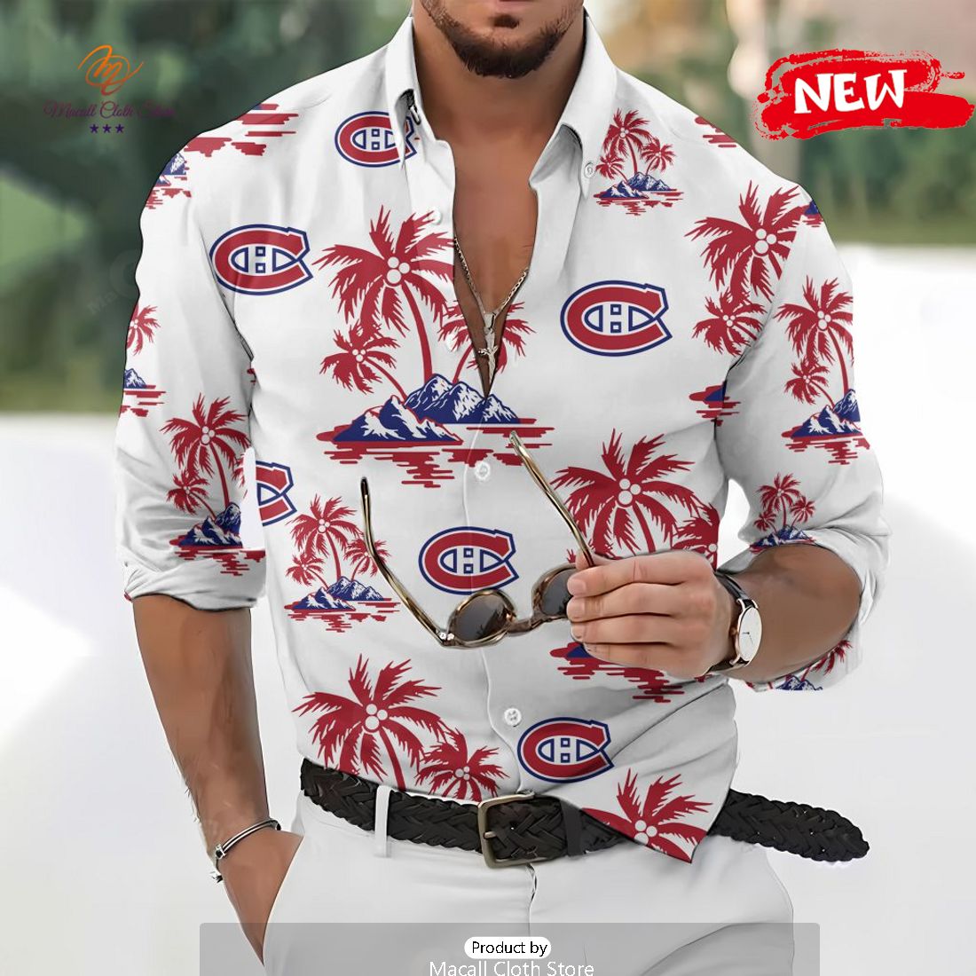 NHL Montreal Canadiens Special Hawaiian Design Long Sleeve Hawaiian Shirt NHL Montreal Canadiens Special Hawaiian Design Long Sleeve Hawaiian Shirt