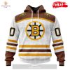 Personalized NHL Boston Bruins Special Native White Design Hoodie Sweatshirt 3D