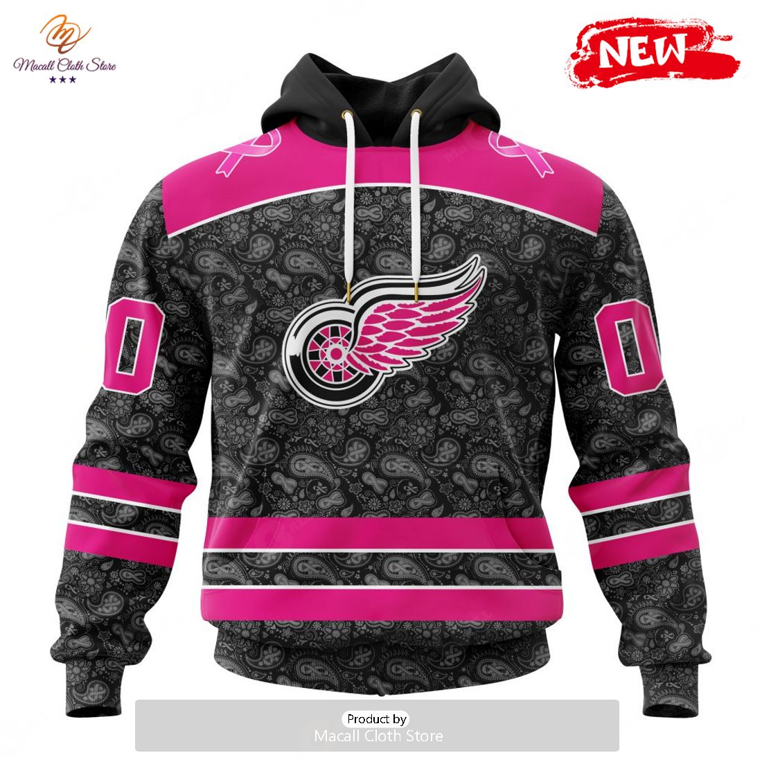 Personalized NHL Detroit Red Wings Special Pink In The Rink Fight Breast Cancer Hoodie Sweatshirt 3D Personalized NHL Detroit Red Wings Special Pink In The Rink Fight Breast Cancer Hoodie Sweatshirt 3D