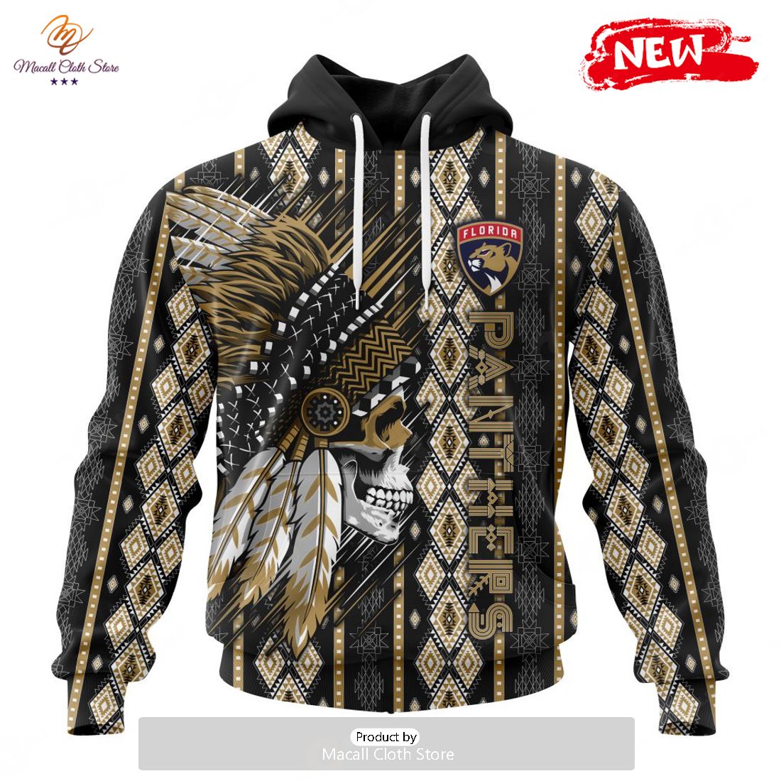 Personalized NHL Florida Panthers Special Skull Native Design Hoodie Sweatshirt 3D Personalized NHL Florida Panthers Special Skull Native Design Hoodie Sweatshirt 3D
