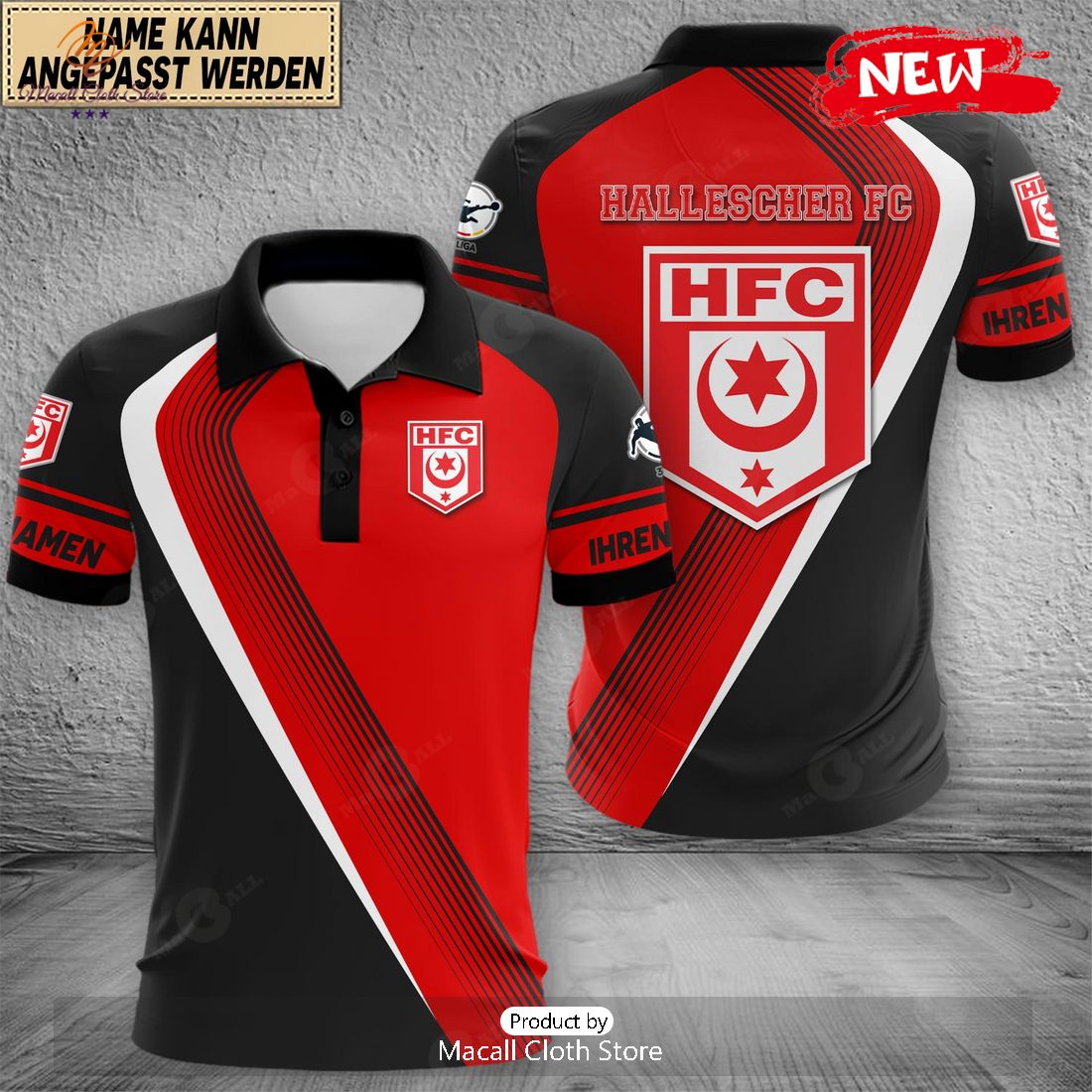 Personalized Liga Hallescher FC Polo Shirt Personalized Liga Hallescher FC Polo Shirt
