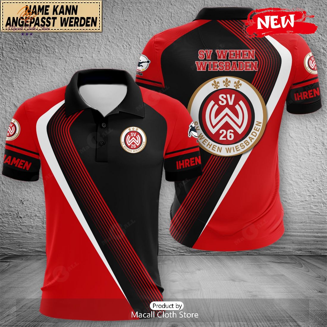 Personalized Liga Wehen Wiesbaden Polo Shirt Personalized Liga Wehen Wiesbaden Polo Shirt