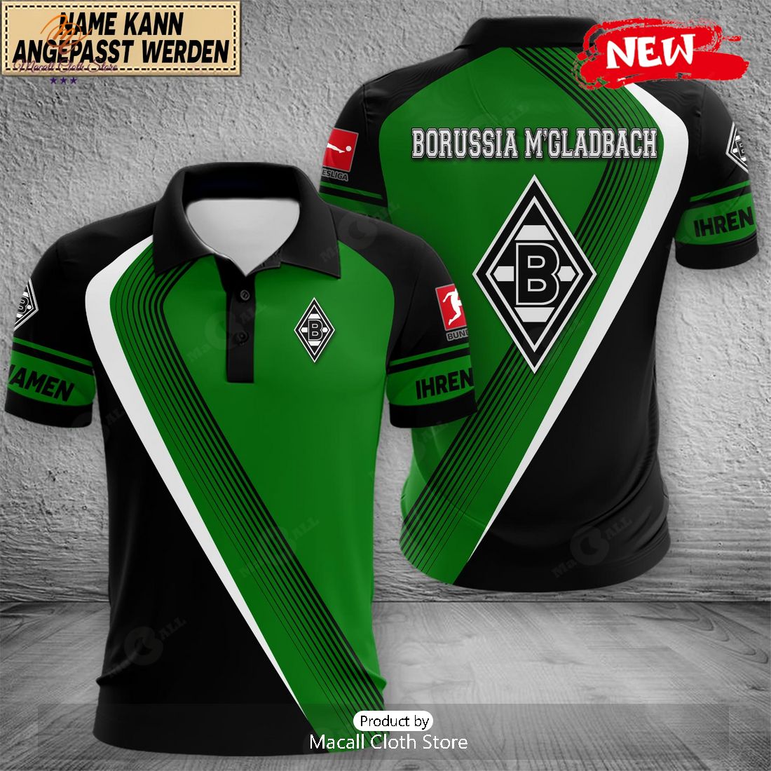 Personalized Bundesliga Borussia Monchengladbach Polo Shirt Personalized Bundesliga Borussia Monchengladbach Polo Shirt