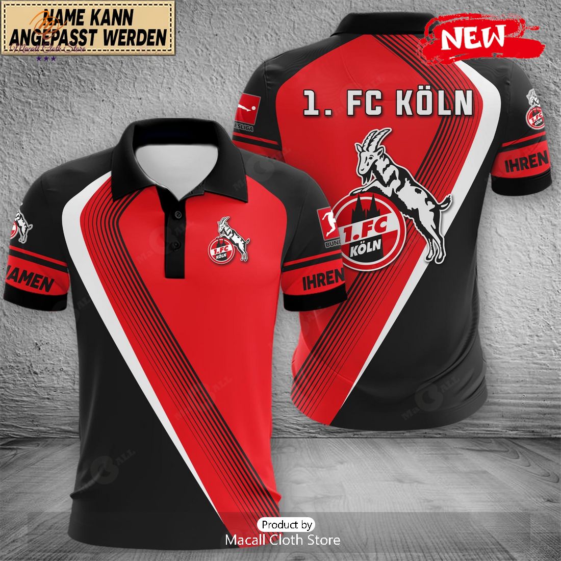 Personalized Bundesliga FC Koln Polo Shirt Personalized Bundesliga FC Koln Polo Shirt