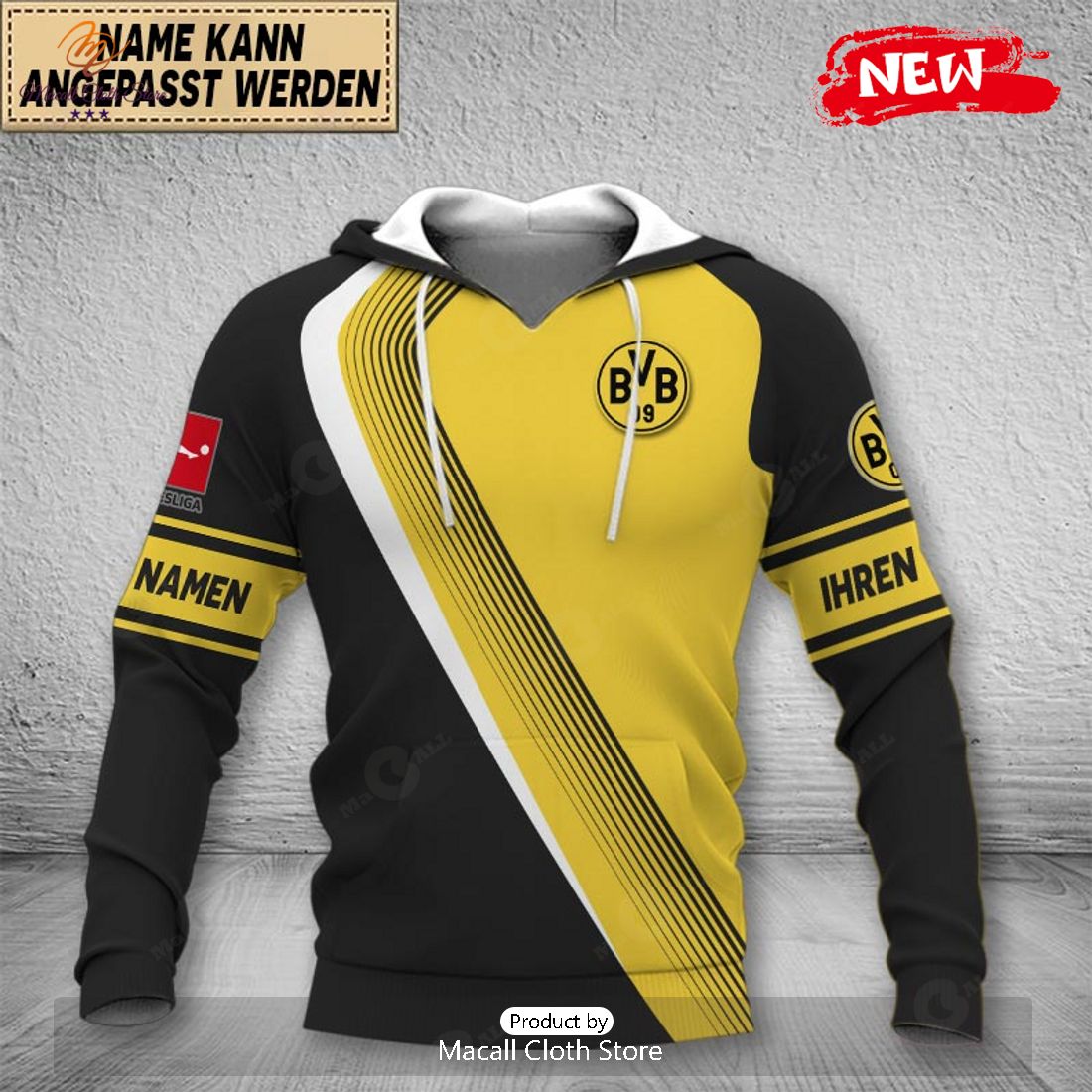 Personalized Bundesliga Borussia Dortmund Hoodie Sweatshirt 3D Personalized Bundesliga Borussia Dortmund Hoodie Sweatshirt 3D