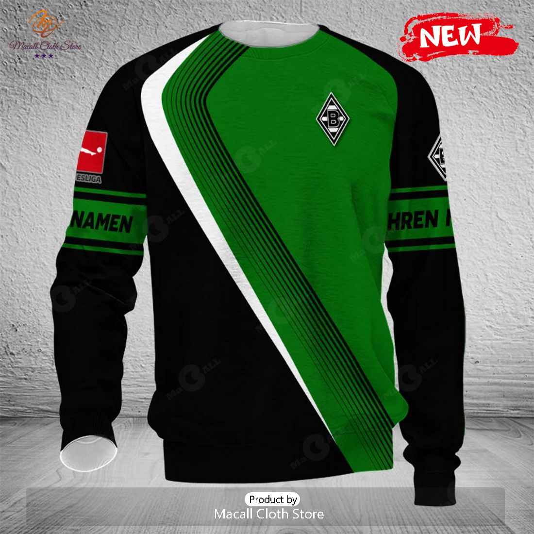 Personalized Bundesliga Borussia Monchengladbach Hoodie Sweatshirt 3D Personalized Bundesliga Borussia Monchengladbach Hoodie Sweatshirt 3D