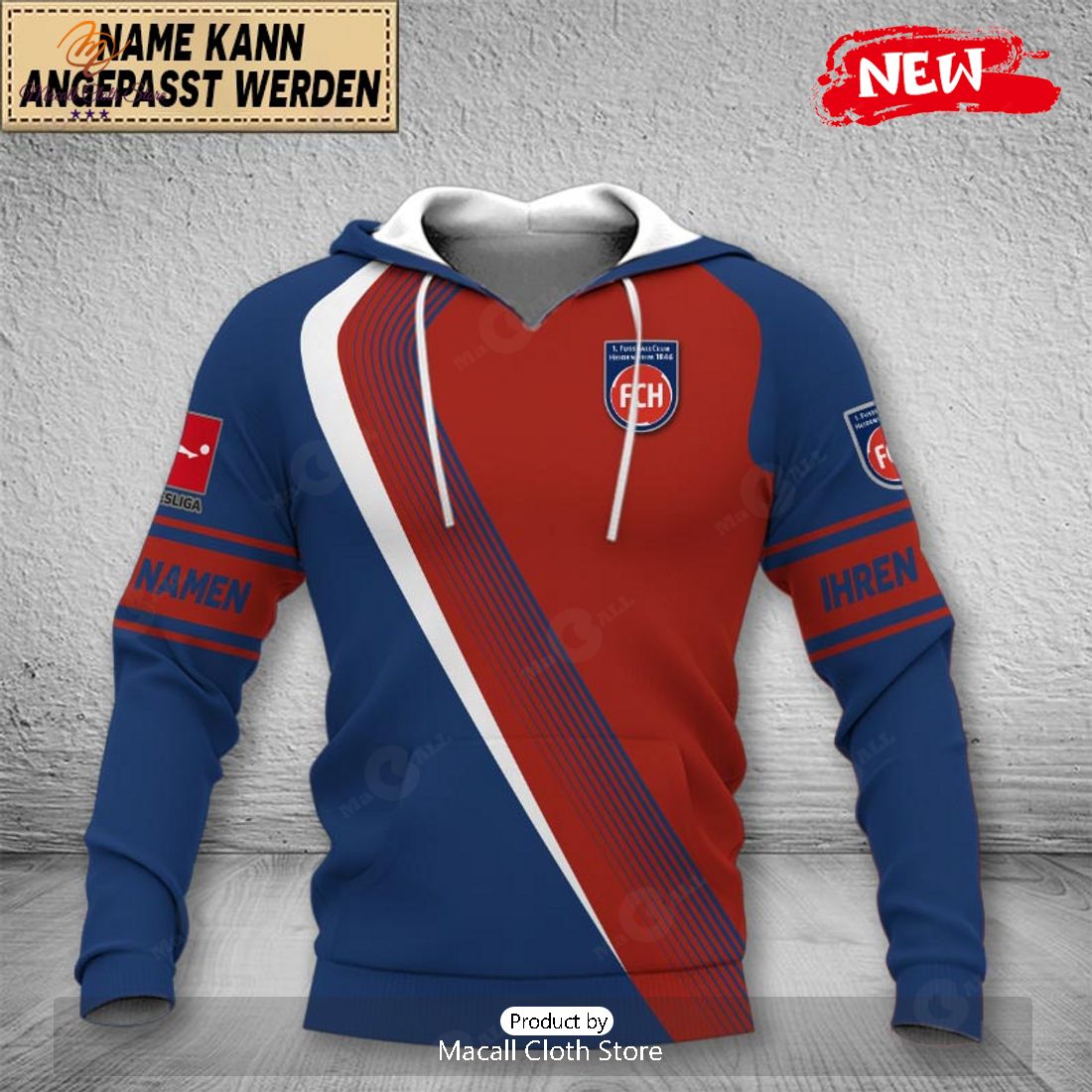Personalized Bundesliga FC Heidenheim Hoodie Sweatshirt 3D Personalized Bundesliga FC Heidenheim Hoodie Sweatshirt 3D