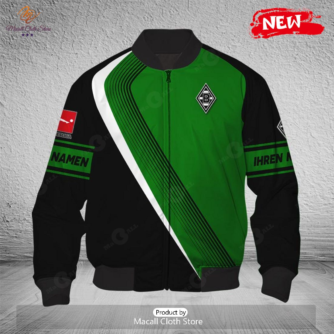 Personalized Bundesliga Borussia Monchengladbach Bomber Jacket Personalized Bundesliga Borussia Monchengladbach Bomber Jacket