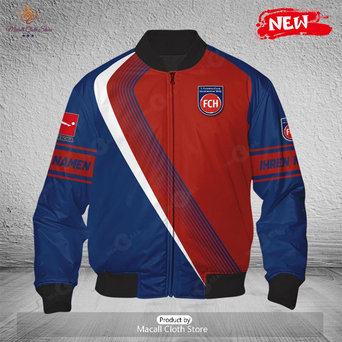 Personalized Bundesliga FC Heidenheim Bomber Jacket Personalized Bundesliga FC Heidenheim Bomber Jacket