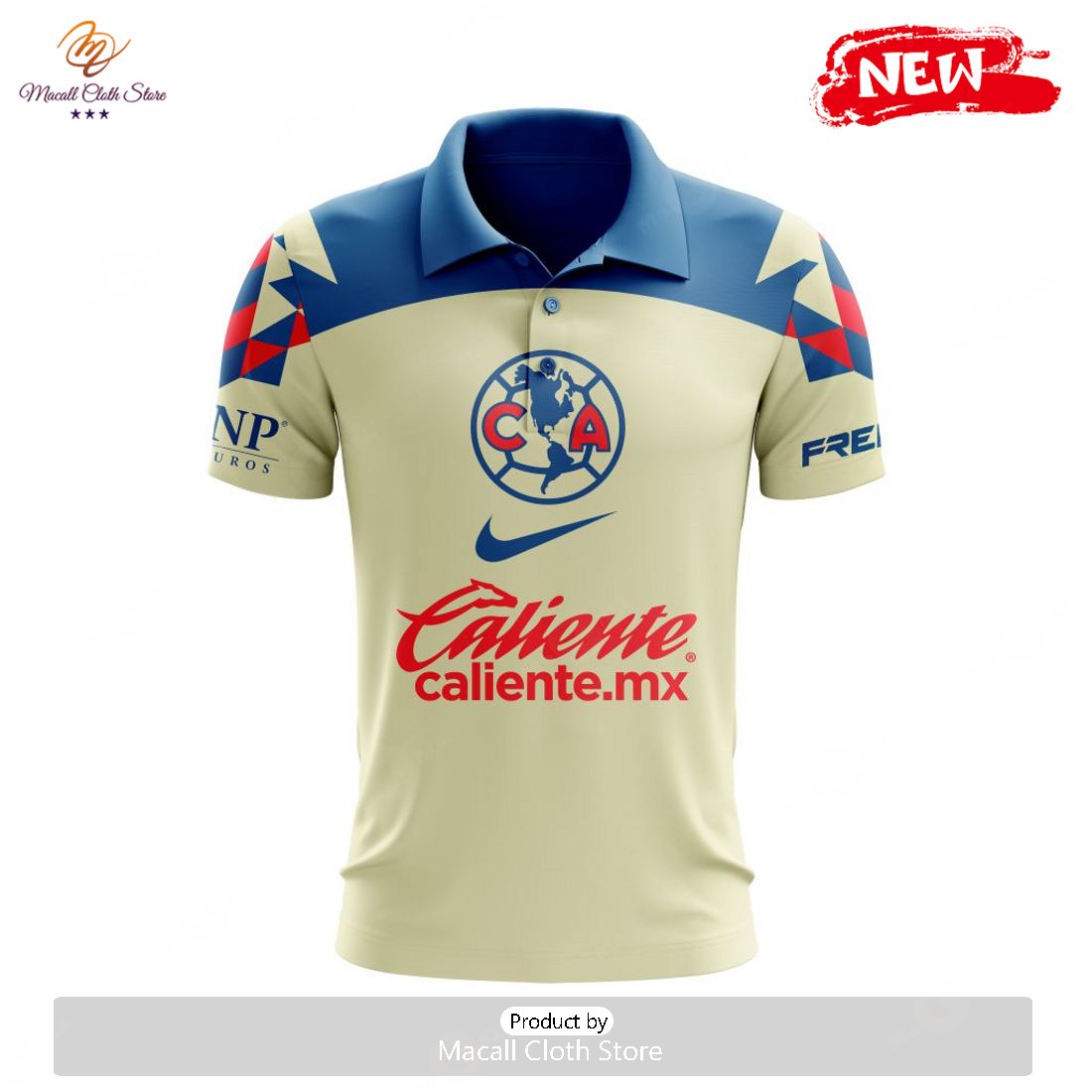 Personalized LIGA MX Club America 2023 - 2024 Home Polo Shirt Personalized LIGA MX Club America 2023 - 2024 Home Polo Shirt