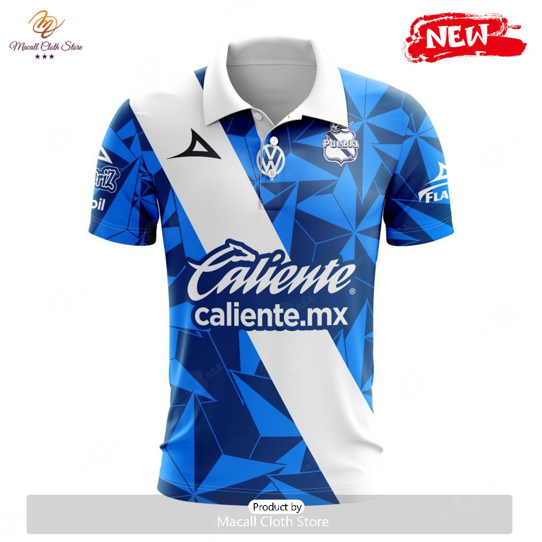 Personalized LIGA MX Club Puebla 2023 - 2024 Away Polo Shirt Personalized LIGA MX Club Puebla 2023 - 2024 Away Polo Shirt