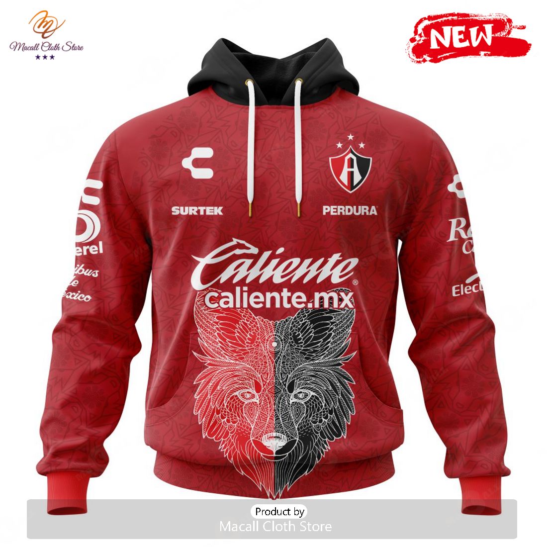 Personalized LIGA MX Atlas F.C 2023 – 2024 Away Aztec Design Hoodie Sweatshirt 3D