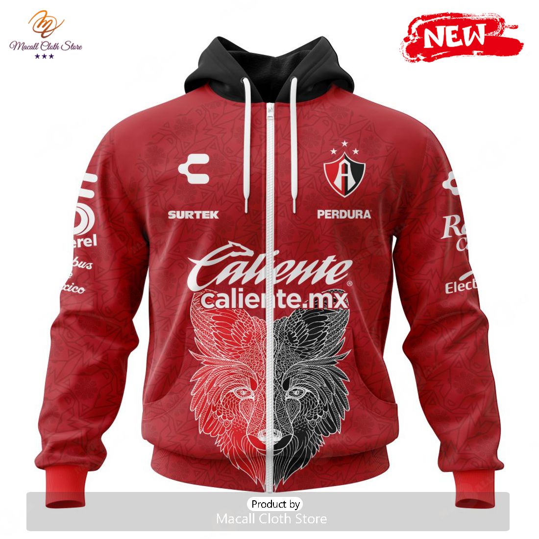 Personalized LIGA MX Atlas F.C 2023 – 2024 Away Aztec Design Hoodie Sweatshirt 3D
