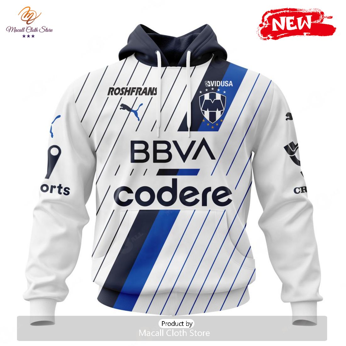 Personalized LIGA MX C.F. Monterrey 2023 – 2024 Away Kits Hoodie Sweatshirt 3D