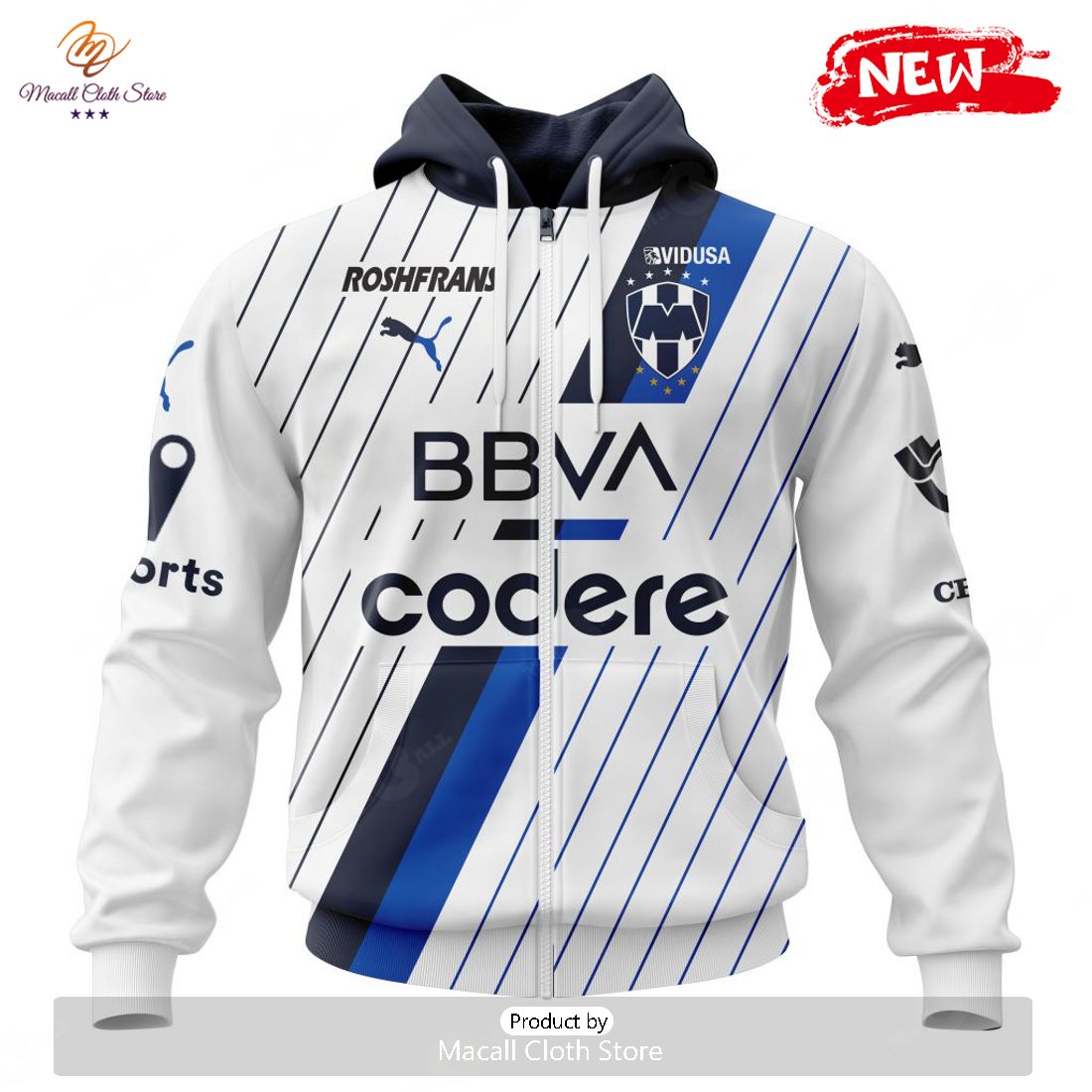 Personalized LIGA MX C.F. Monterrey 2023 – 2024 Away Kits Hoodie Sweatshirt 3D