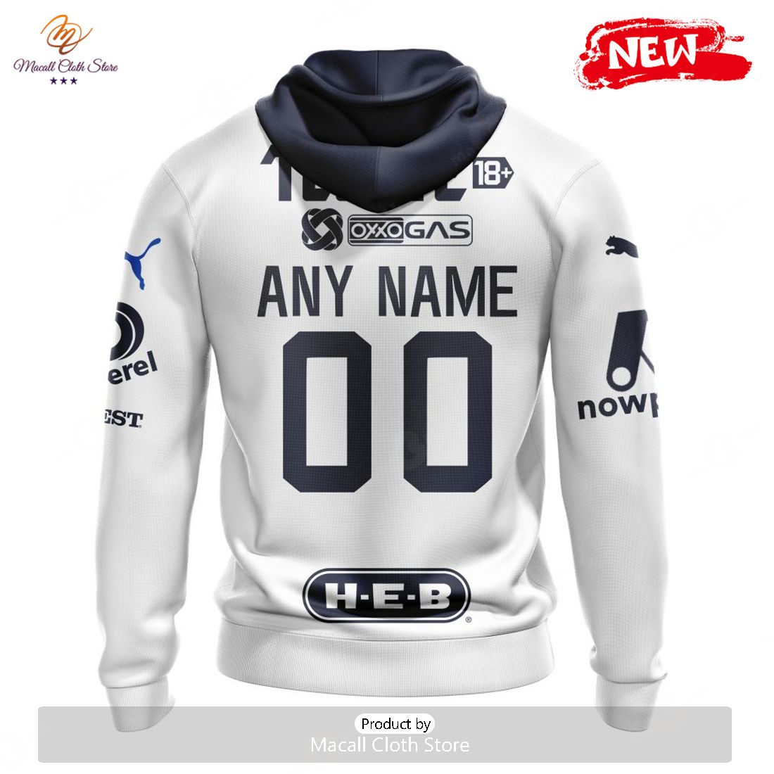 Personalized LIGA MX C.F. Monterrey 2023 - 2024 Away Kits Hoodie Sweatshirt 3D Personalized LIGA MX C.F. Monterrey 2023 - 2024 Away Kits Hoodie Sweatshirt 3D