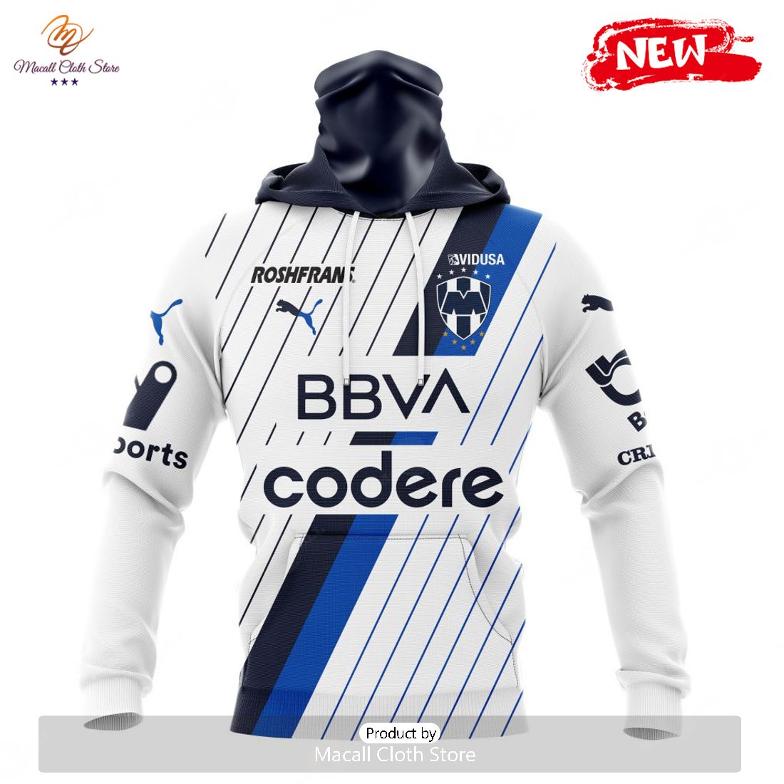 Personalized LIGA MX C.F. Monterrey 2023 - 2024 Away Kits Hoodie Sweatshirt 3D Personalized LIGA MX C.F. Monterrey 2023 - 2024 Away Kits Hoodie Sweatshirt 3D