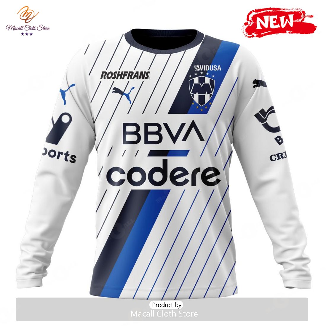 Personalized LIGA MX C.F. Monterrey 2023 - 2024 Away Kits Hoodie Sweatshirt 3D Personalized LIGA MX C.F. Monterrey 2023 - 2024 Away Kits Hoodie Sweatshirt 3D