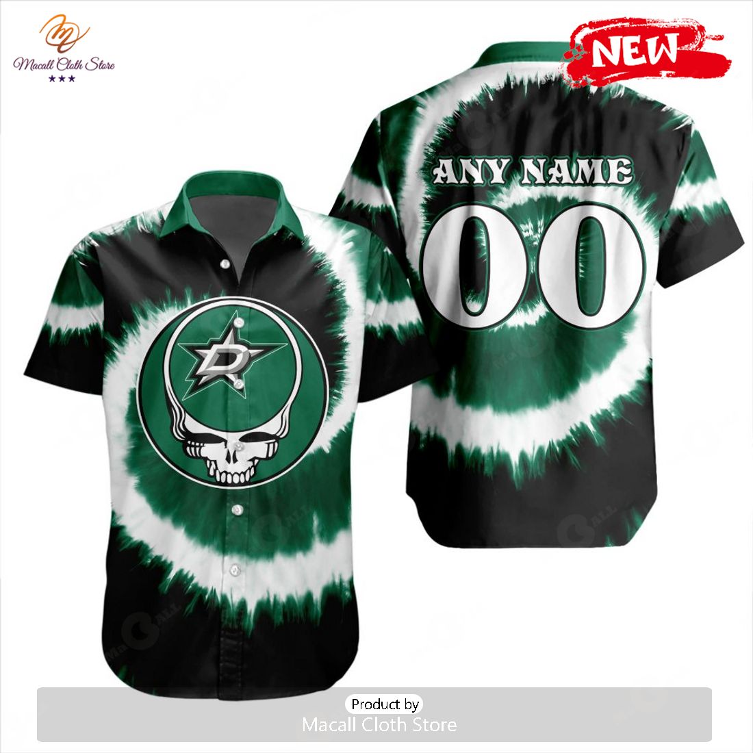Personalized NHL Dallas Stars Special Grateful Dead Tie-Dye Design Hawaiian Shirt Personalized NHL Dallas Stars Special Grateful Dead Tie-Dye Design Hawaiian Shirt