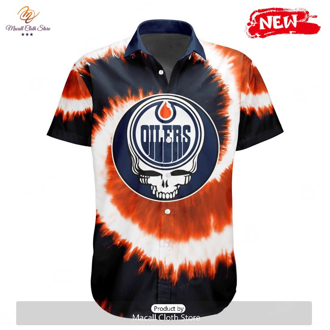 Personalized NHL Edmonton Oilers Special Grateful Dead Tie-Dye Design Hawaiian Shirt
