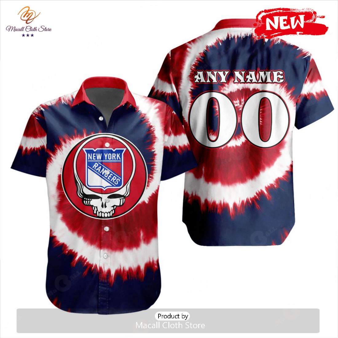 Personalized NHL New York Rangers Special Grateful Dead Tie-Dye Design Hawaiian Shirt Personalized NHL New York Rangers Special Grateful Dead Tie-Dye Design Hawaiian Shirt