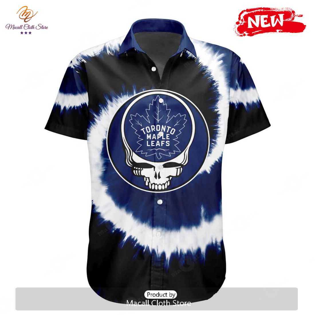 Personalized NHL Toronto Maple Leafs Special Grateful Dead Tie-Dye Design Hawaiian Shirt