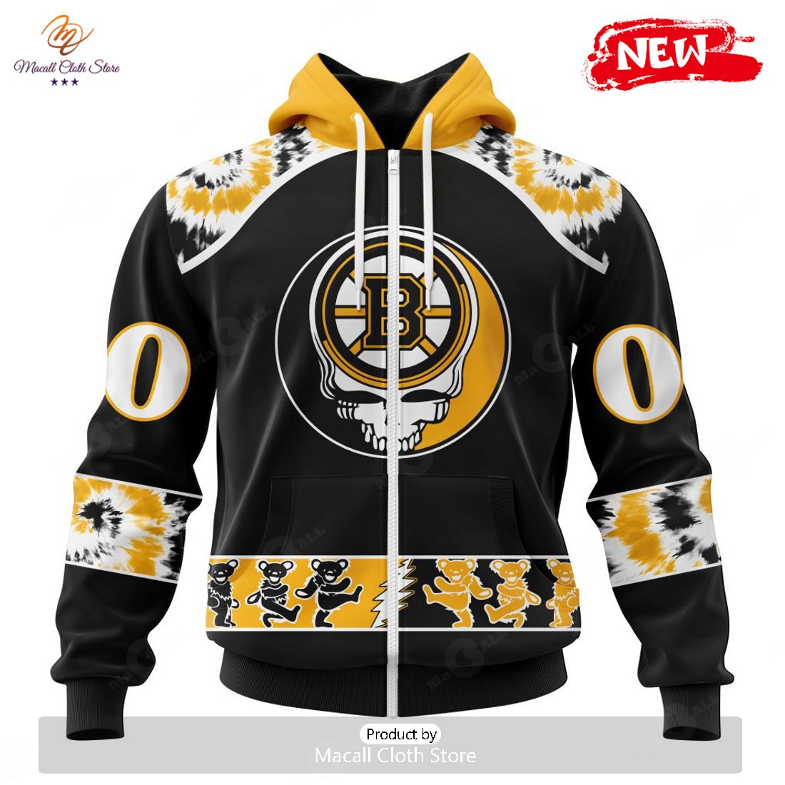 Personalized NHL Boston Bruins Special Grateful Dead Design Hoodie Sweatshirt 3D