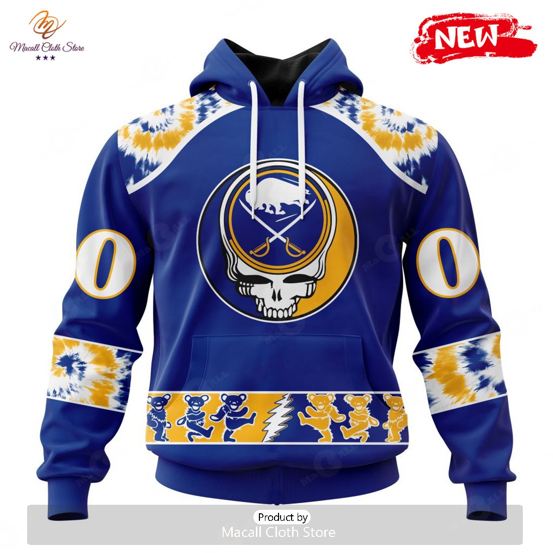 Personalized NHL Buffalo Sabres Special Grateful Dead Design Hoodie Sweatshirt 3D Personalized NHL Buffalo Sabres Special Grateful Dead Design Hoodie Sweatshirt 3D
