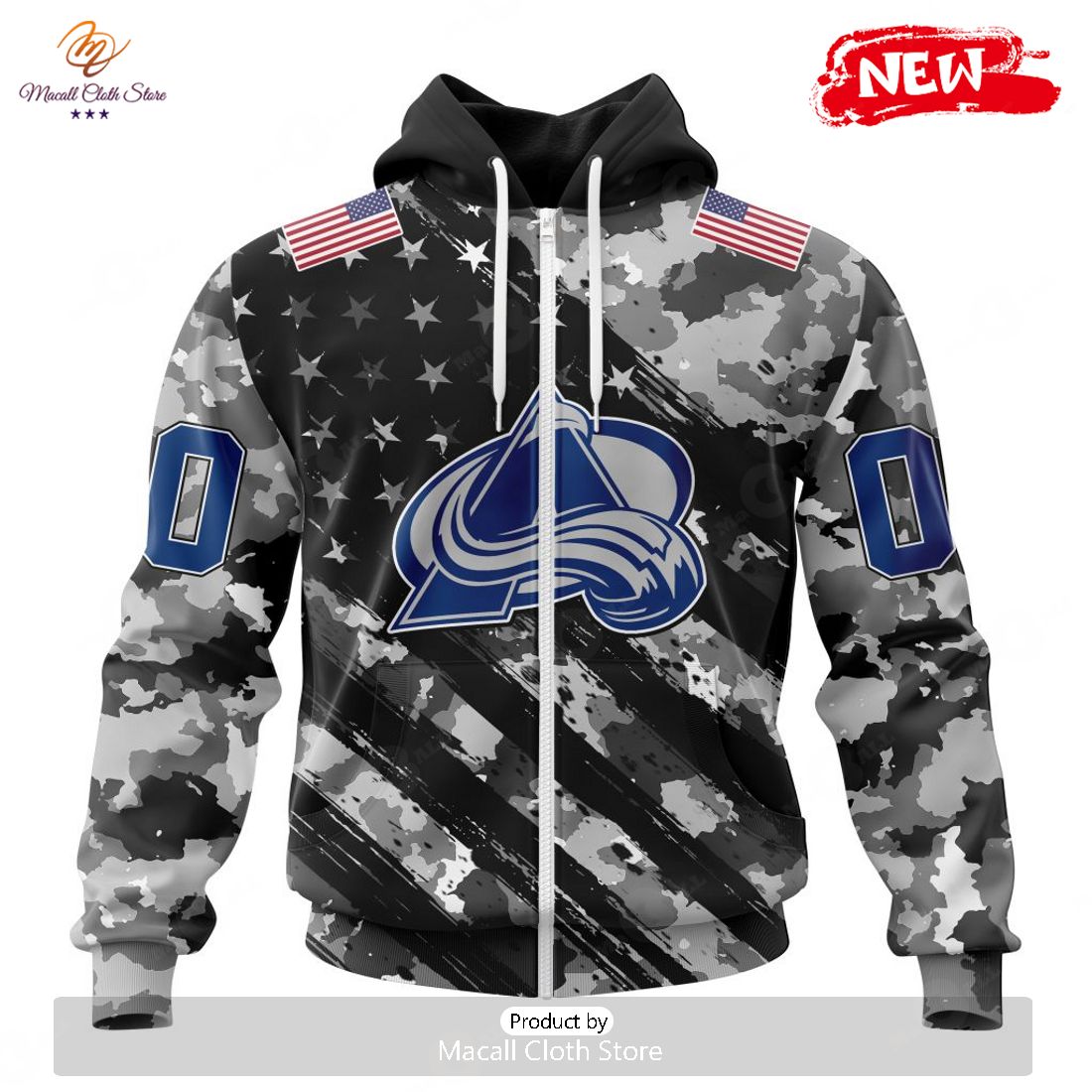 Personalized NHL Colorado Avalanche Special Camo Military Design Hoodie Sweatshirt 3D