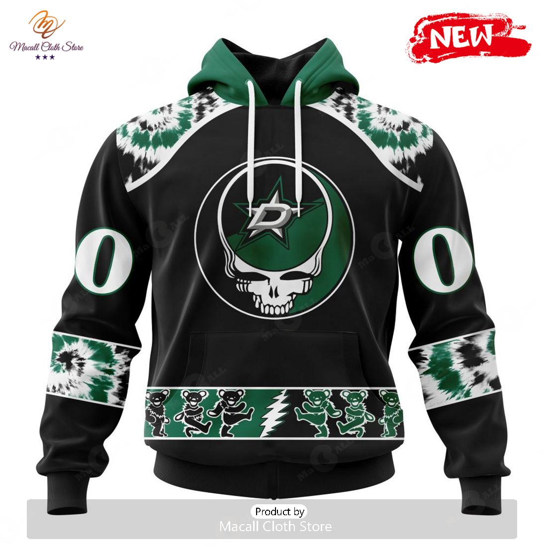 Personalized NHL Dallas Stars Special Grateful Dead Design Hoodie Sweatshirt 3D Personalized NHL Dallas Stars Special Grateful Dead Design Hoodie Sweatshirt 3D