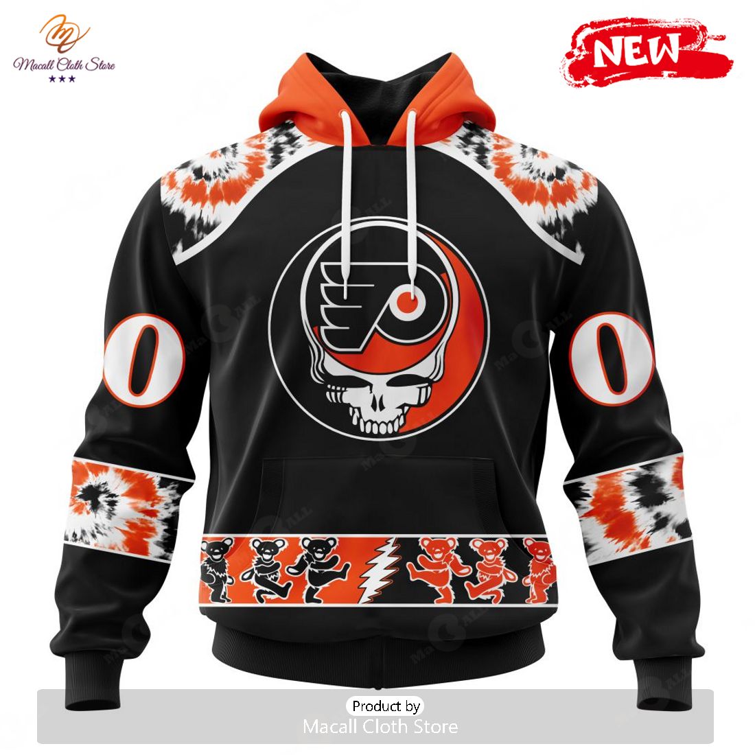 Personalized NHL Philadelphia Flyers Special Grateful Dead Design Hoodie Sweatshirt 3D Personalized NHL Philadelphia Flyers Special Grateful Dead Design Hoodie Sweatshirt 3D