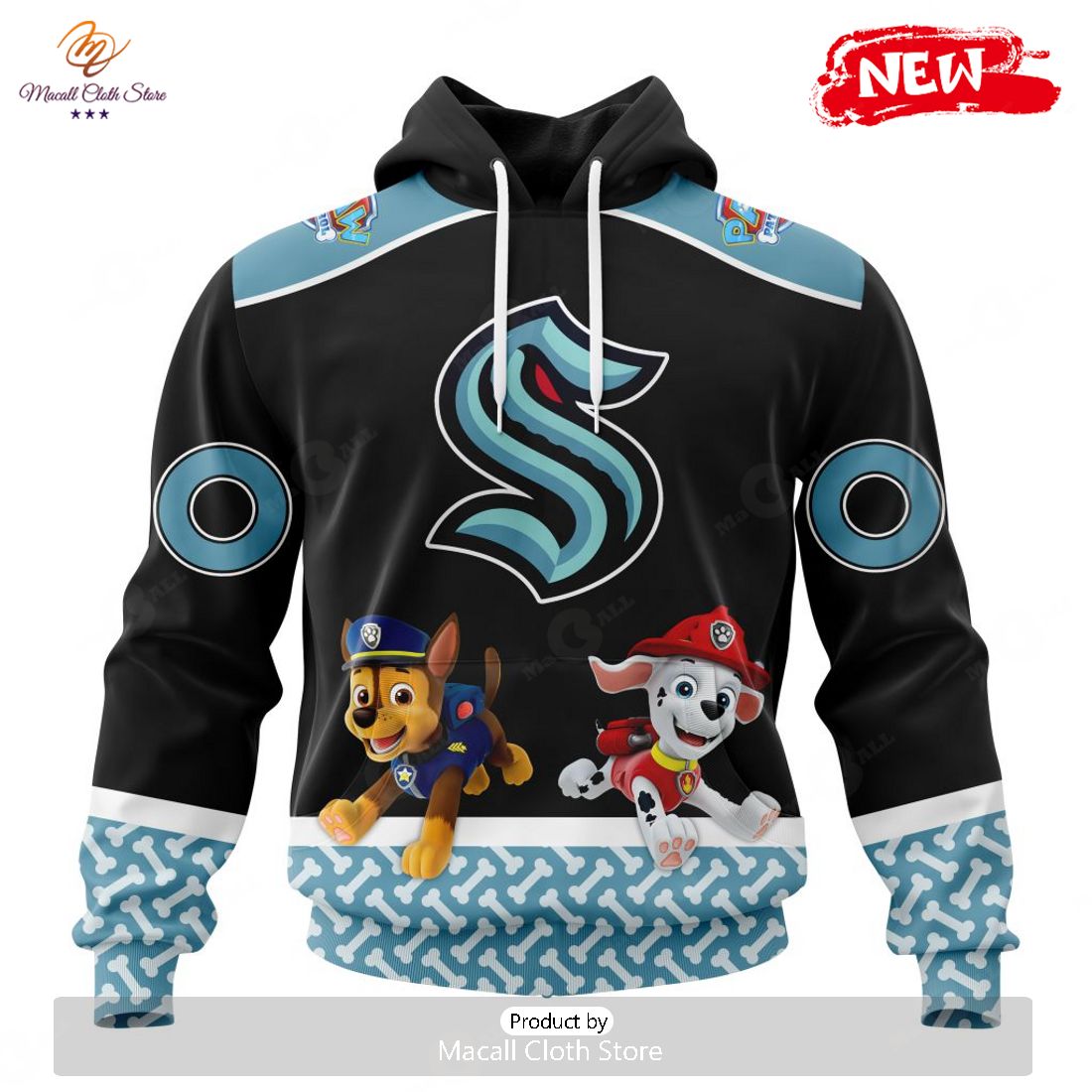 Personalized NHL Seattle Kraken Special Paw Patrol Design Hoodie Sweatshirt 3D