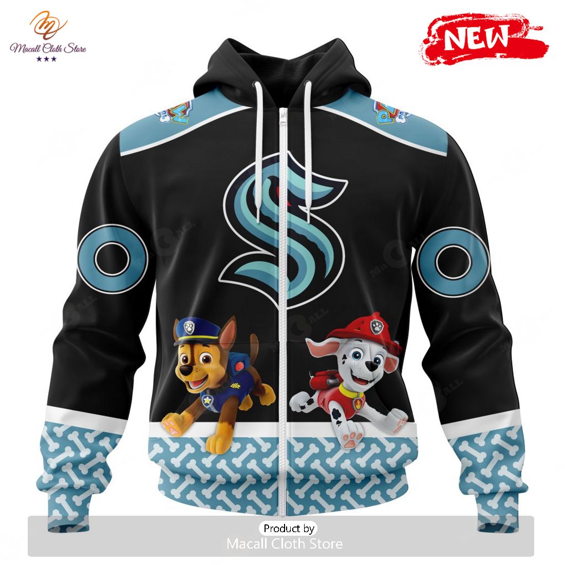Personalized NHL Seattle Kraken Special Paw Patrol Design Hoodie Sweatshirt 3D
