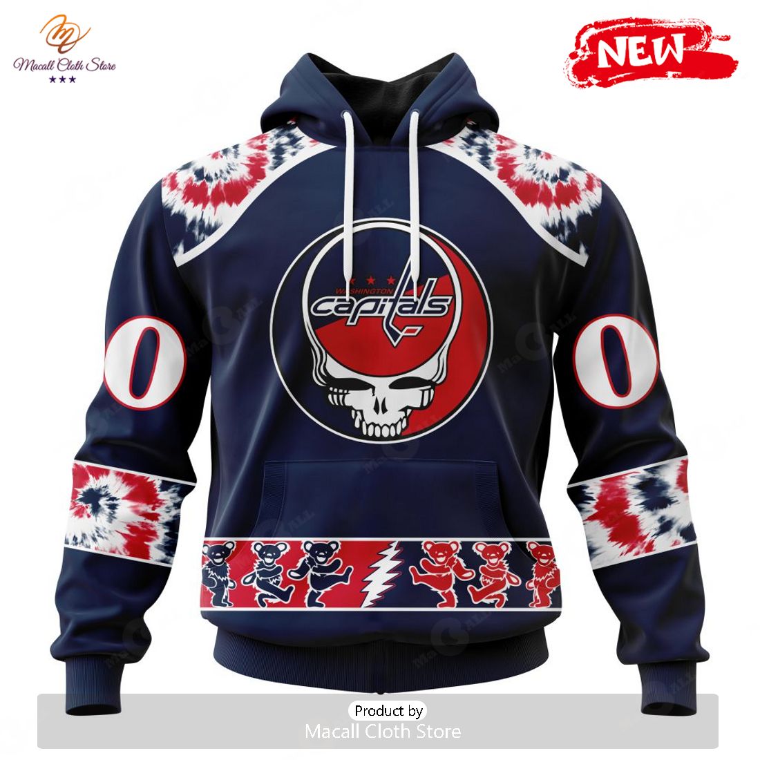 Personalized NHL Washington Capitals Special Grateful Dead Design Hoodie Sweatshirt 3D