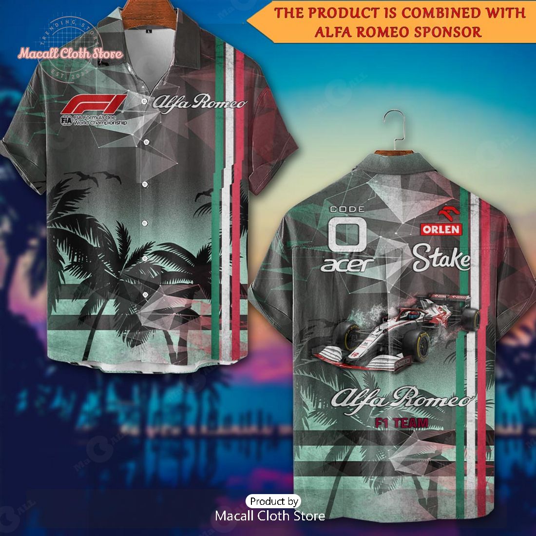Alfa Romeo Palm Tree Hot Summer Premium Hawaiian Shirt
