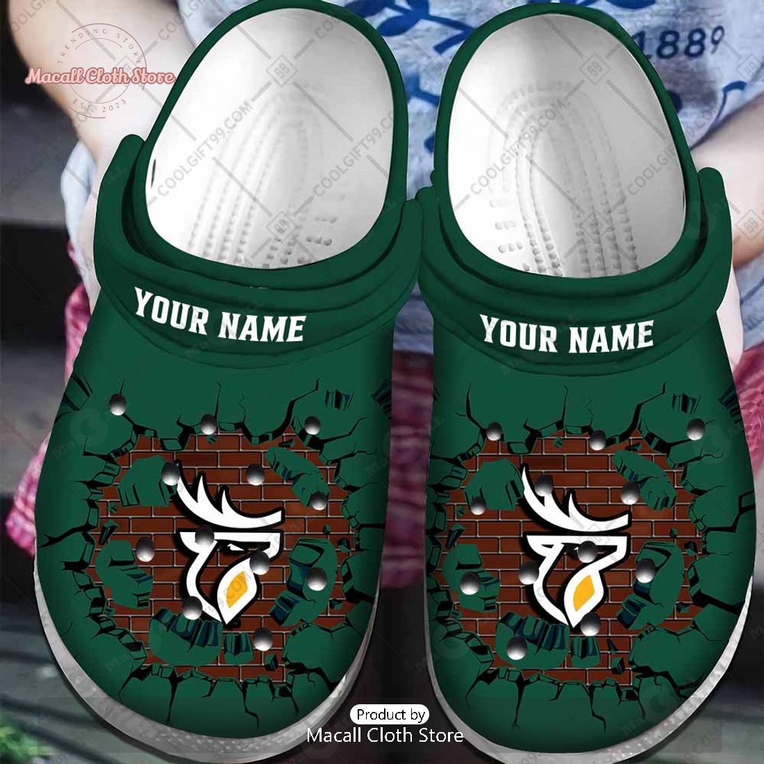 Personalized CFL Edmonton Elks Broken Wall Crocs Personalized CFL Edmonton Elks Broken Wall Crocs