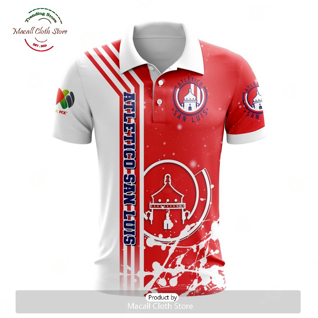 Personalized LIGA MX Atletico San Luis New Design Polo For Fan Personalized LIGA MX Atletico San Luis New Design Polo For Fan