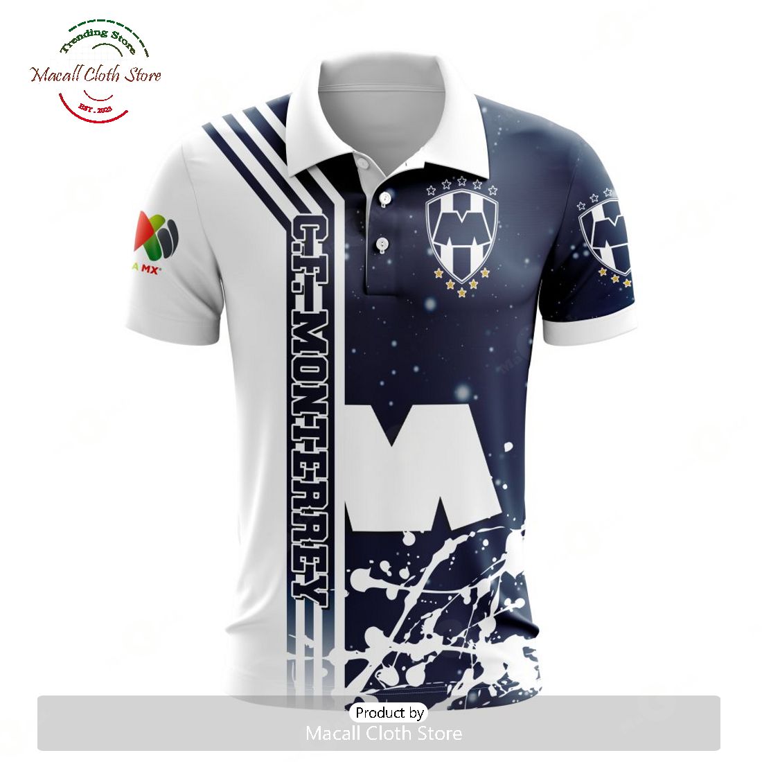 Personalized LIGA MX C.F. Monterrey New Design Polo For Fan Personalized LIGA MX C.F. Monterrey New Design Polo For Fan